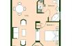 Floor Plan 2 Bedroom Layout 1